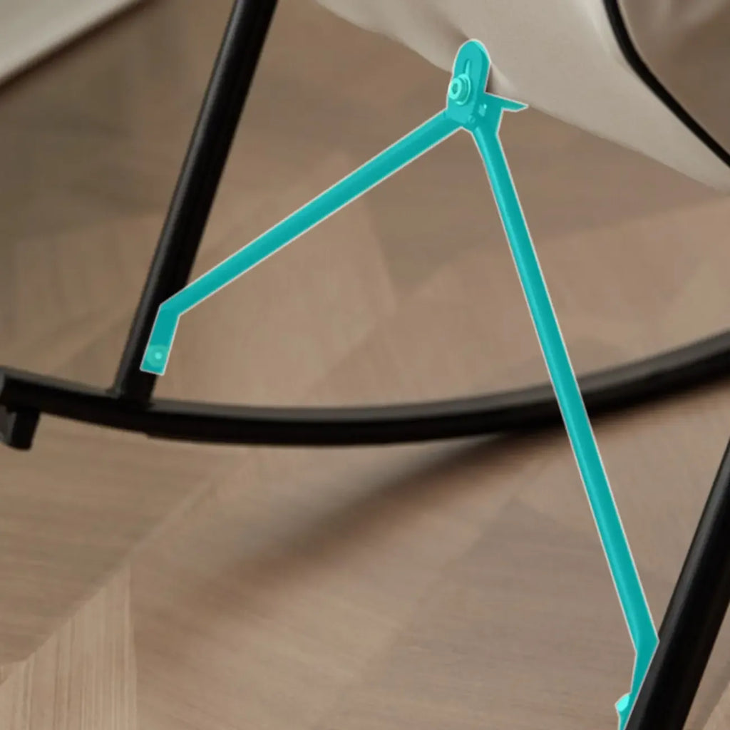 Modern Metal Track Arms Upholstered Rocking Chair