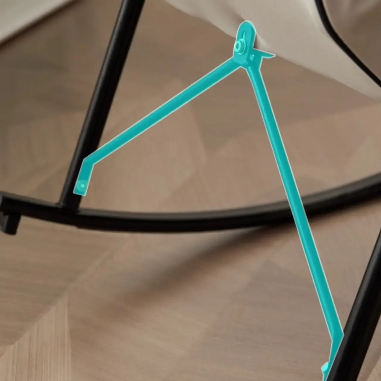 Modern Metal Track Arms Upholstered Rocking Chair