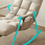 Modern Metal Track Arms Upholstered Rocking Chair