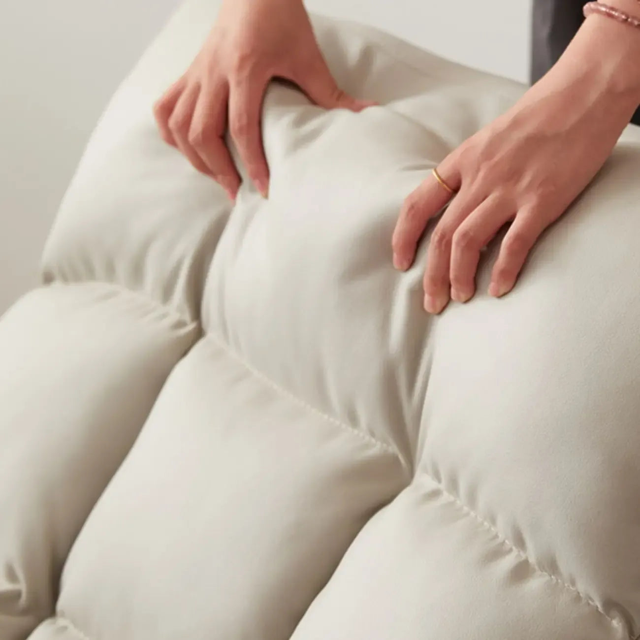 Modern Metal Track Arms Upholstered Rocking Chair