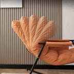 Modern Metal Track Arms Upholstered Rocking Chair