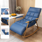 Modern Metal Track Arms Upholstered Rocking Chair