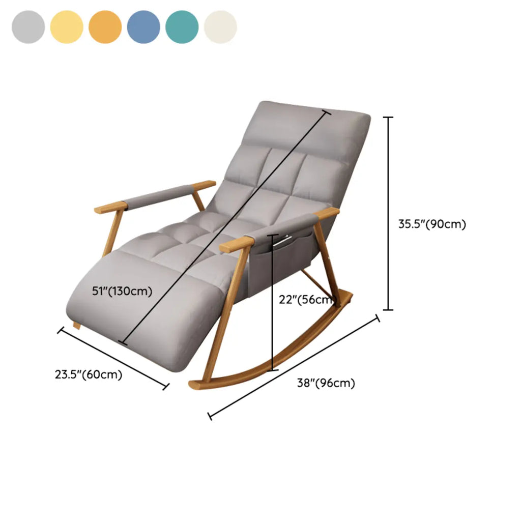 Modern Metal Track Arms Upholstered Rocking Chair