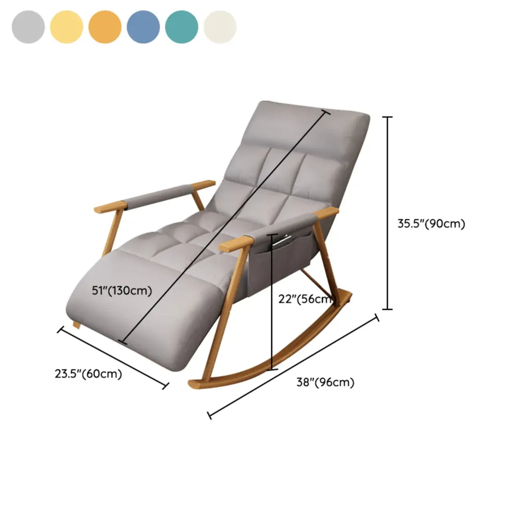Modern Metal Track Arms Upholstered Rocking Chair