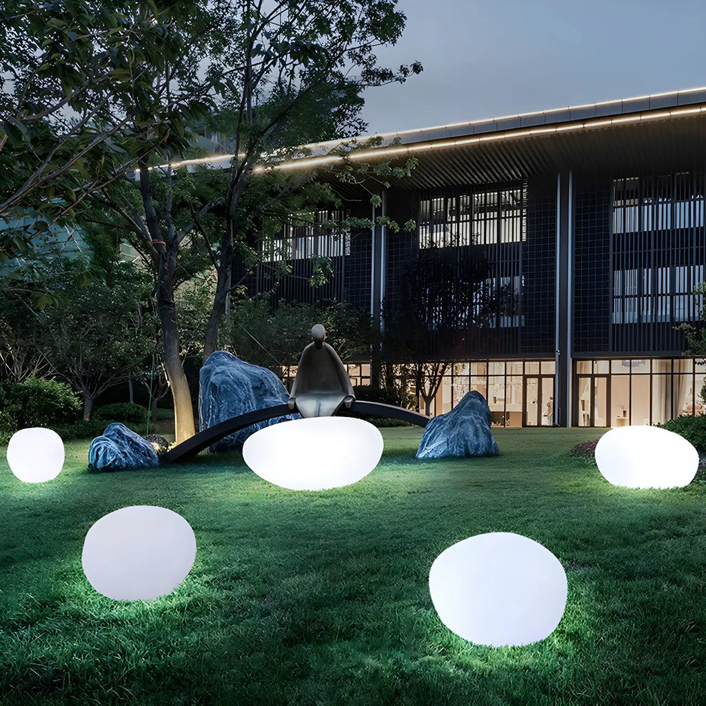 LED White Stone Shaped Landscape Light for Lawn Decor