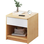 Wooden Square Bedside Storage Table with Up/Dowm Drawer
