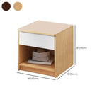 Wooden Square Bedside Storage Table with Up/Dowm Drawer