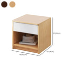 Wooden Square Bedside Storage Table with Up/Dowm Drawer