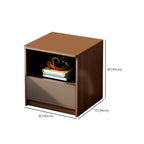 Wooden Square Bedside Storage Table with Up/Dowm Drawer