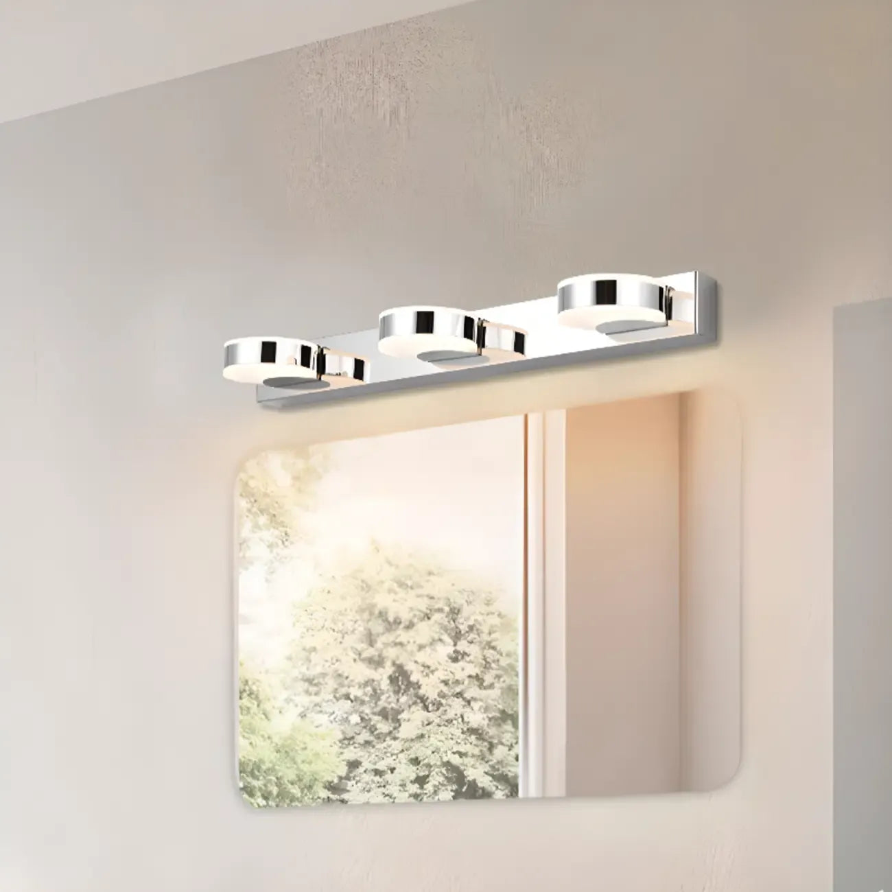 Modern Mini Silver LED Vanity Light for Bathroom Decor