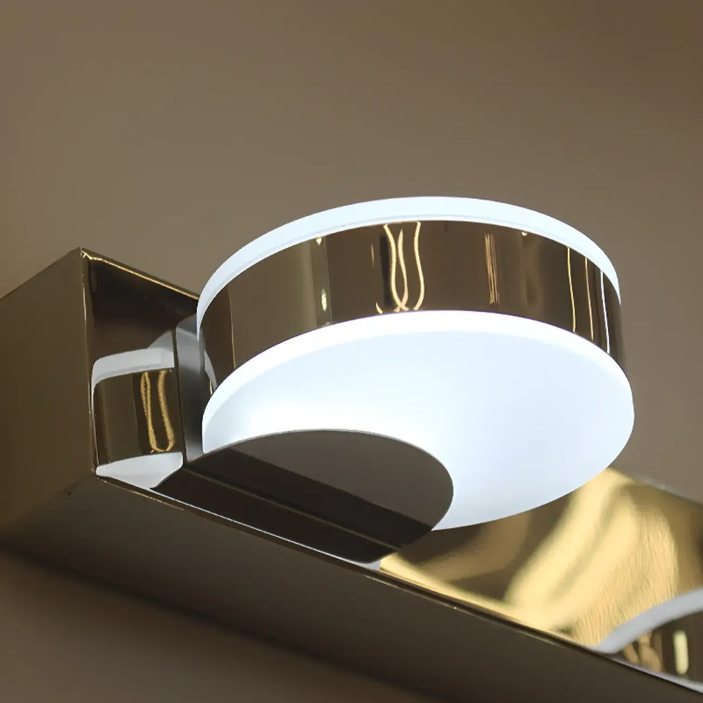Modern Mini Silver LED Vanity Light for Bathroom Decor