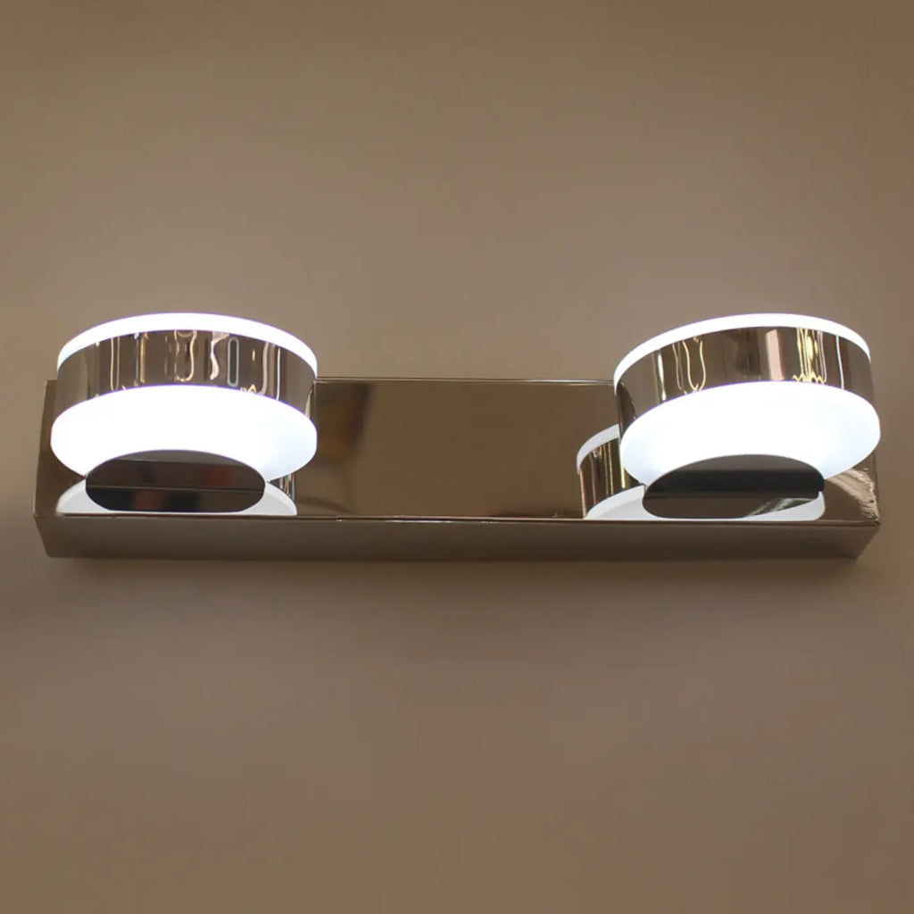 Modern Mini Silver LED Vanity Light for Bathroom Decor