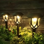 Solar LED Crystal Outdoor Bollard Lights for Gardens and Patios