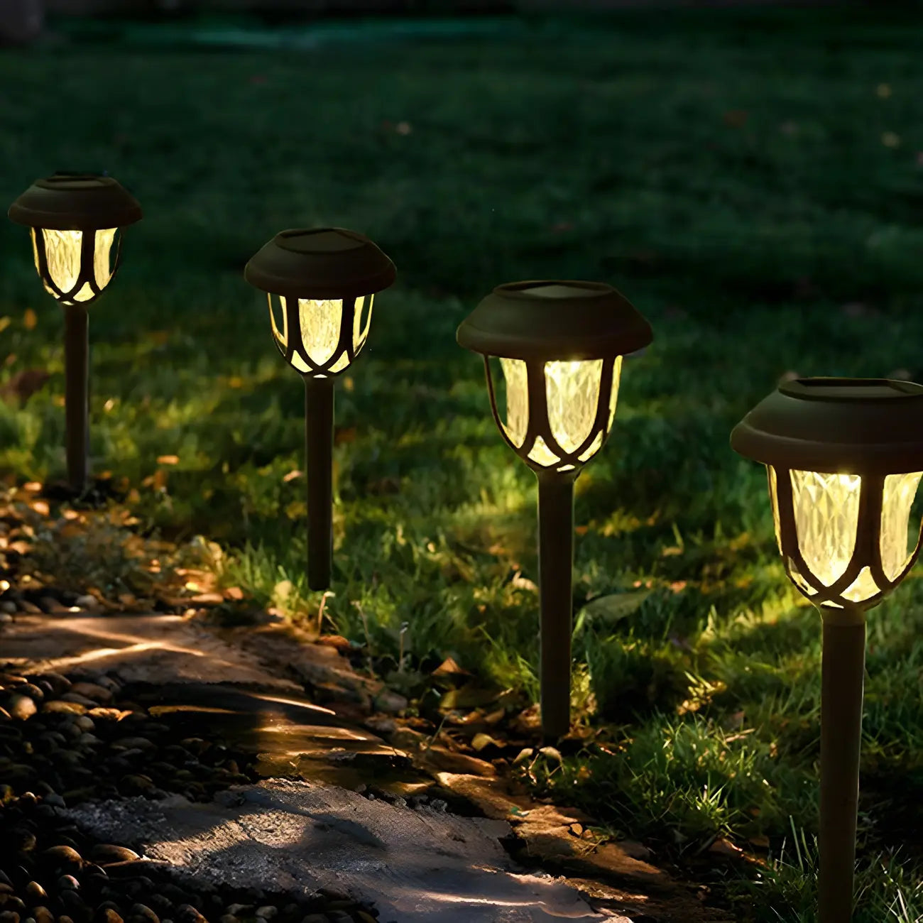 Solar LED Crystal Outdoor Bollard Lights for Gardens and Patios