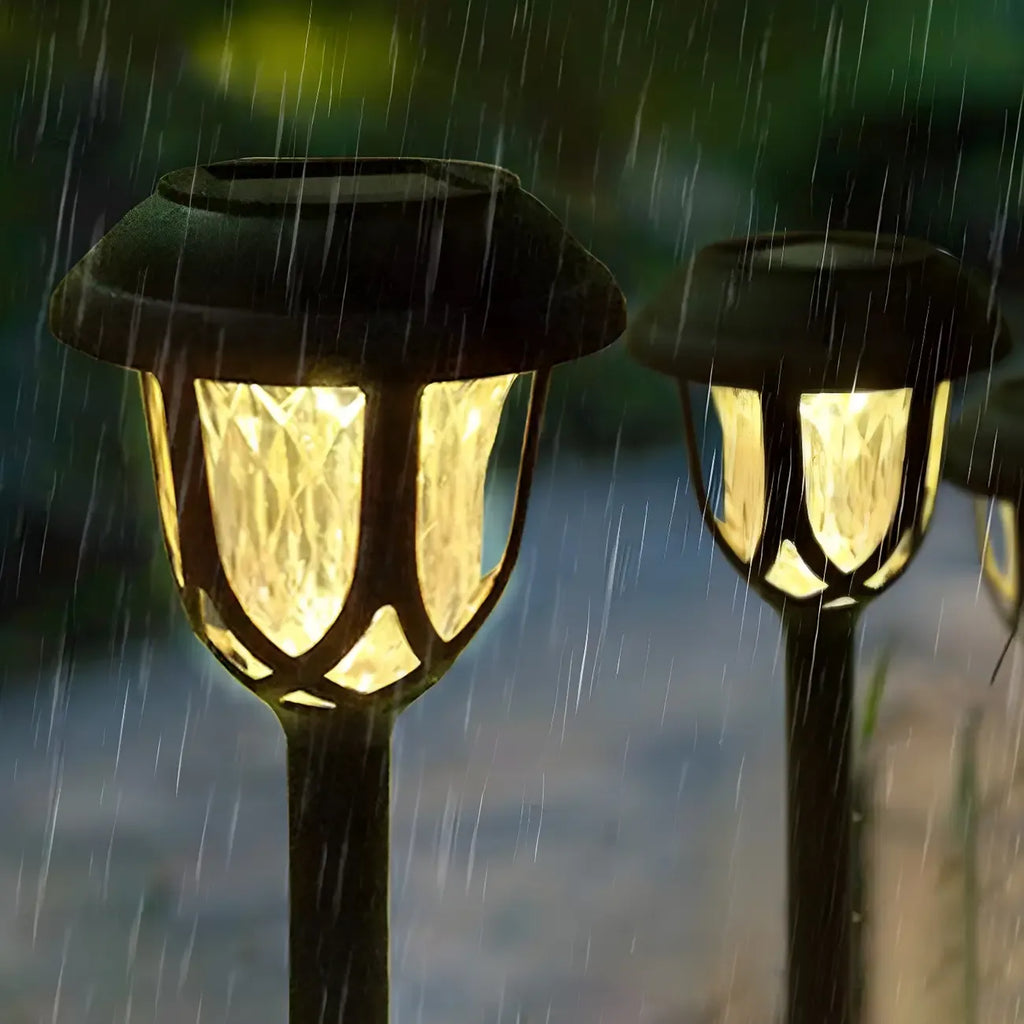 Solar LED Crystal Outdoor Bollard Lights for Gardens and Patios
