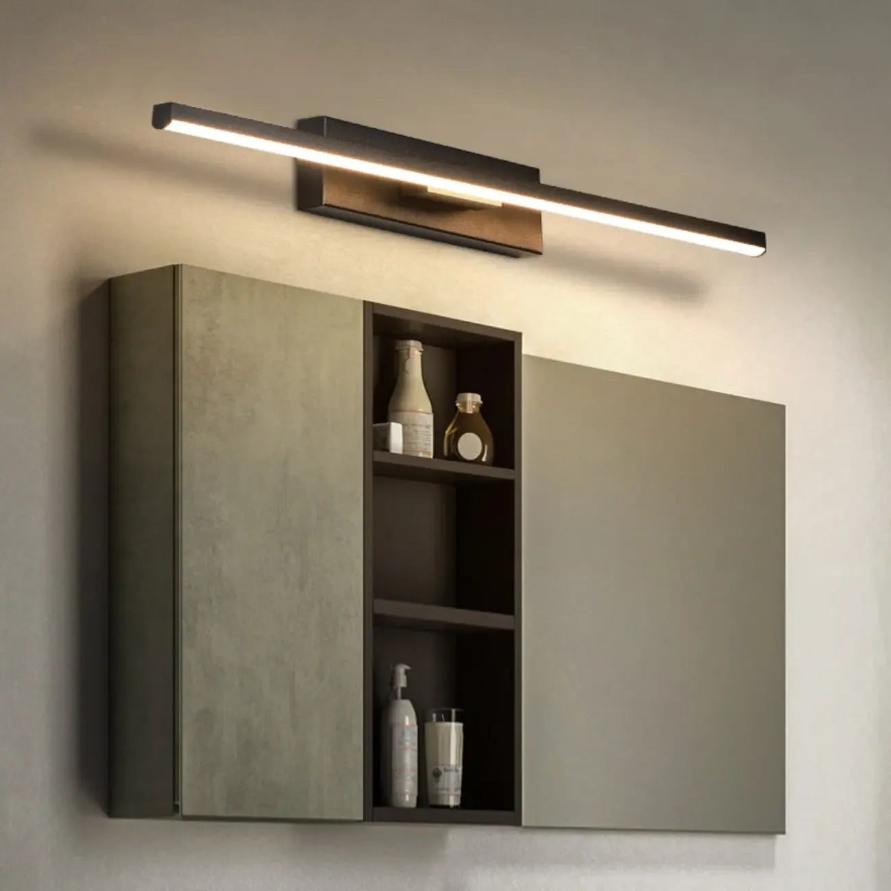 Rotatable Simple Black Linear Mini Wall Sconce Dimmable