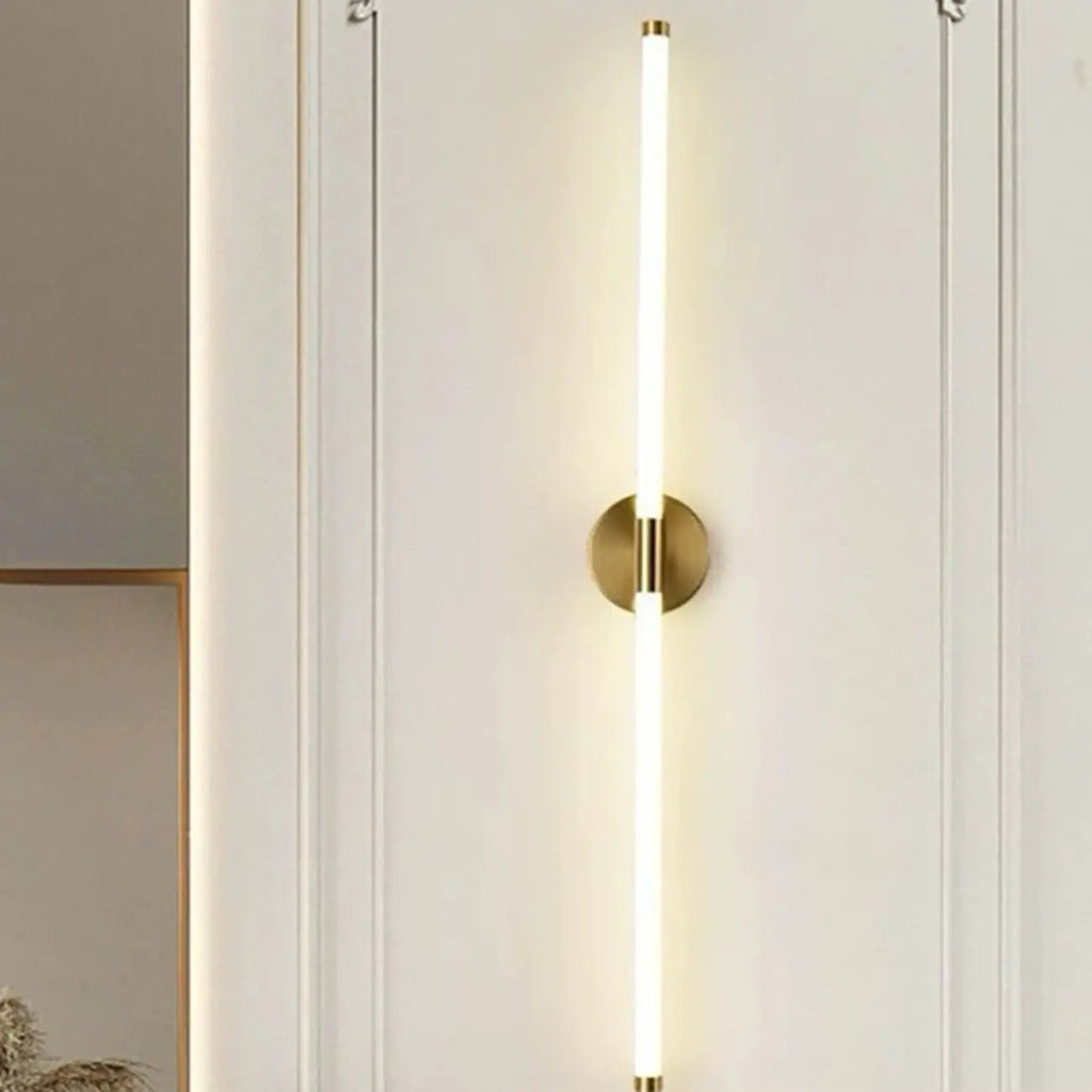 Minimalist Dimmable Gold Tube Vanity Light for Bathroom