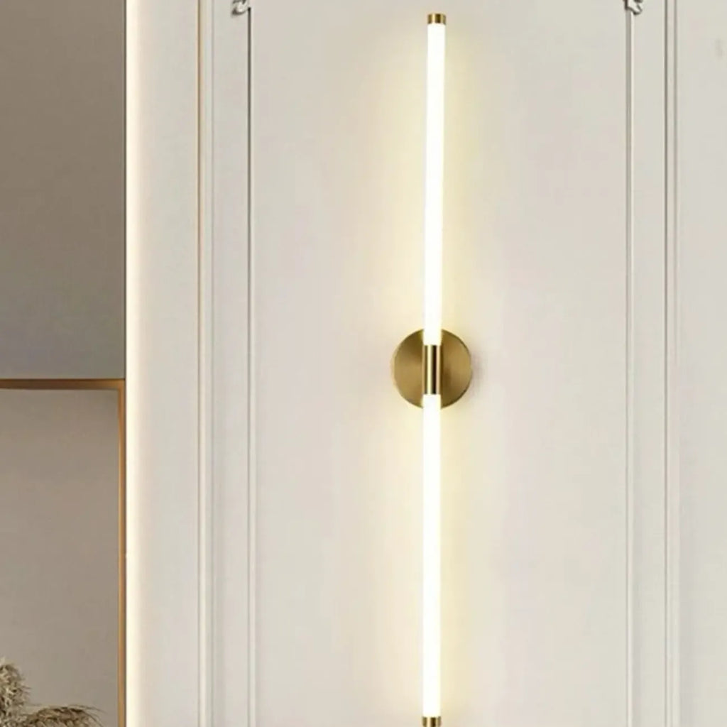 Minimalist Dimmable Gold Tube Vanity Light for Bathroom