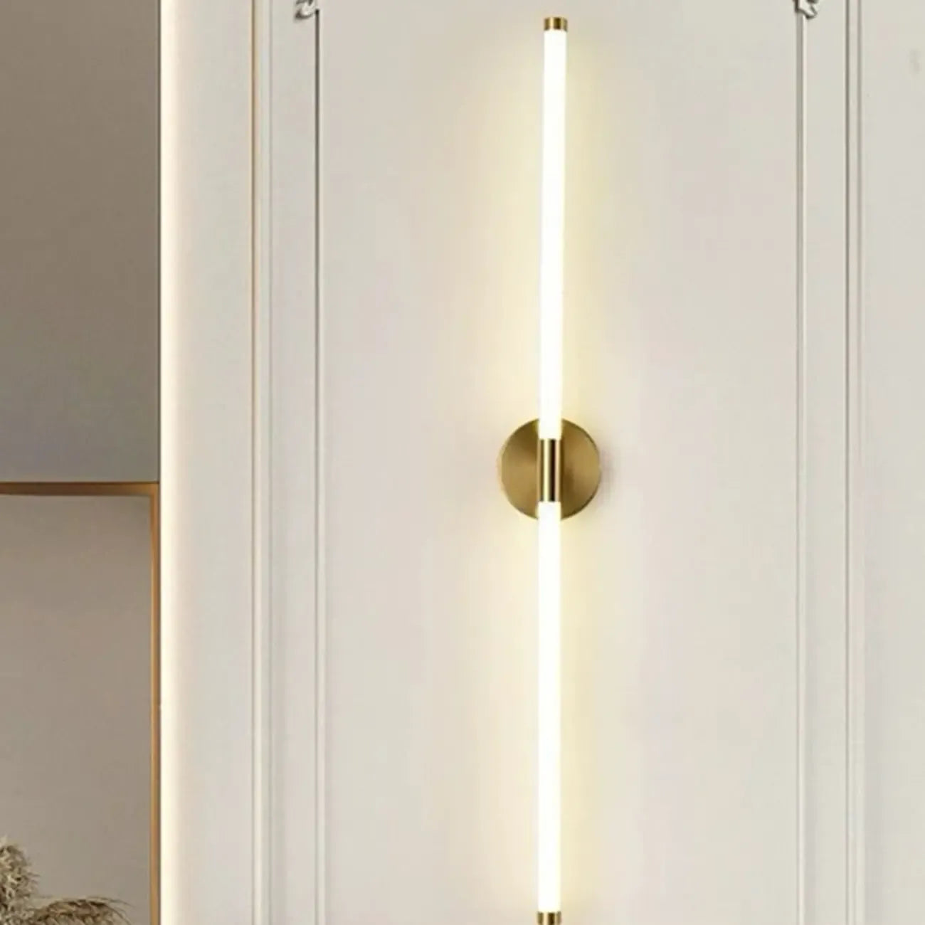 Minimalist Dimmable Gold Tube Vanity Light for Bathroom