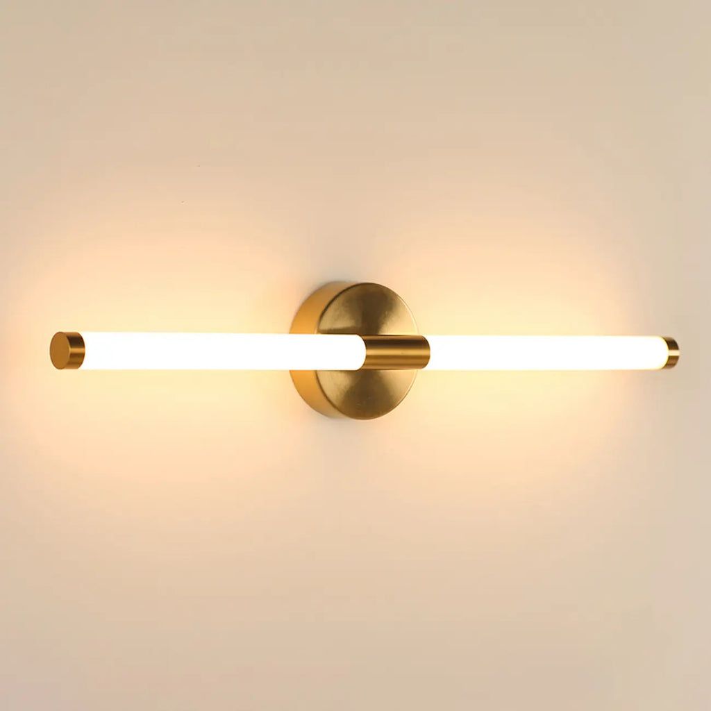 Minimalist Dimmable Gold Tube Vanity Light for Bathroom