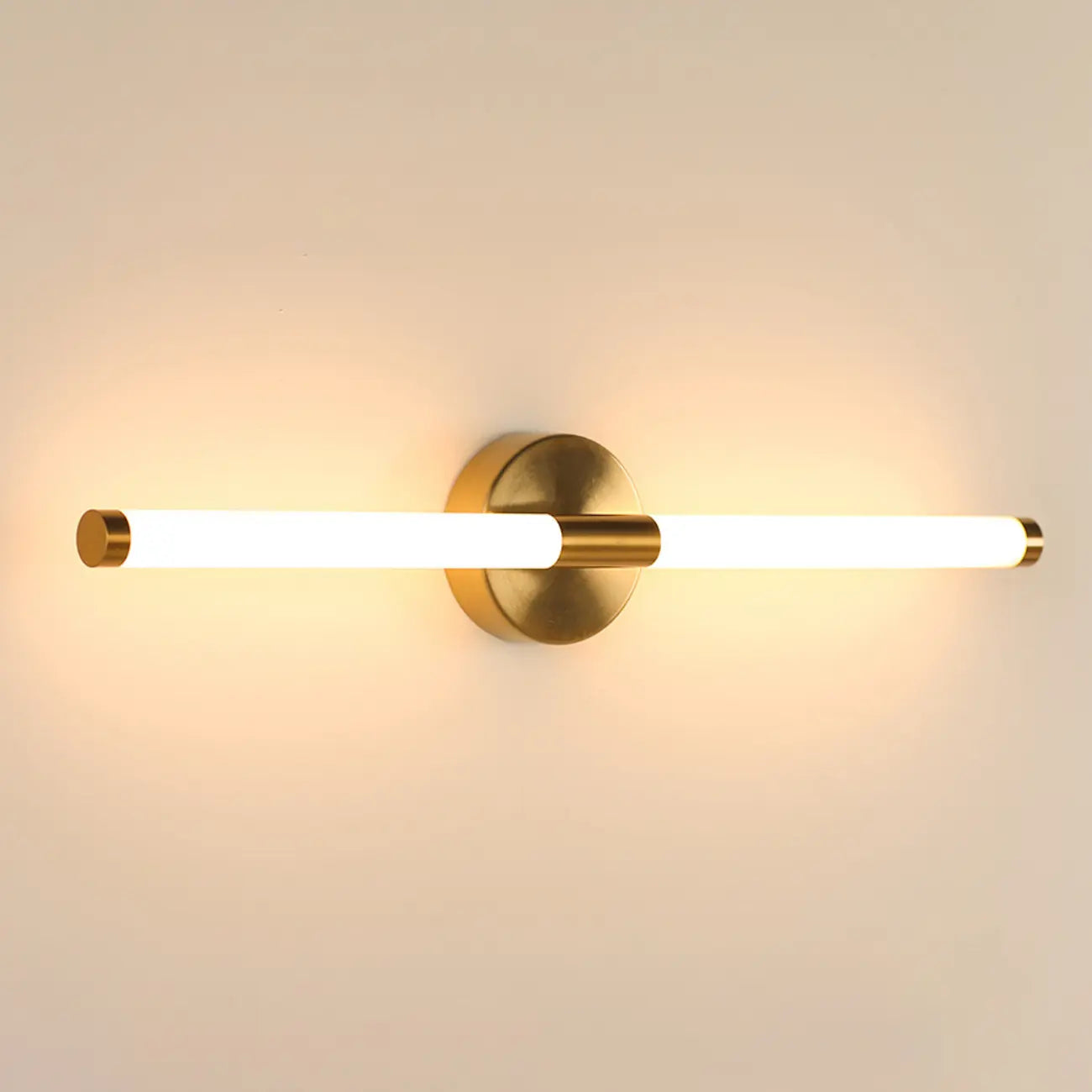 Minimalist Dimmable Gold Tube Vanity Light for Bathroom