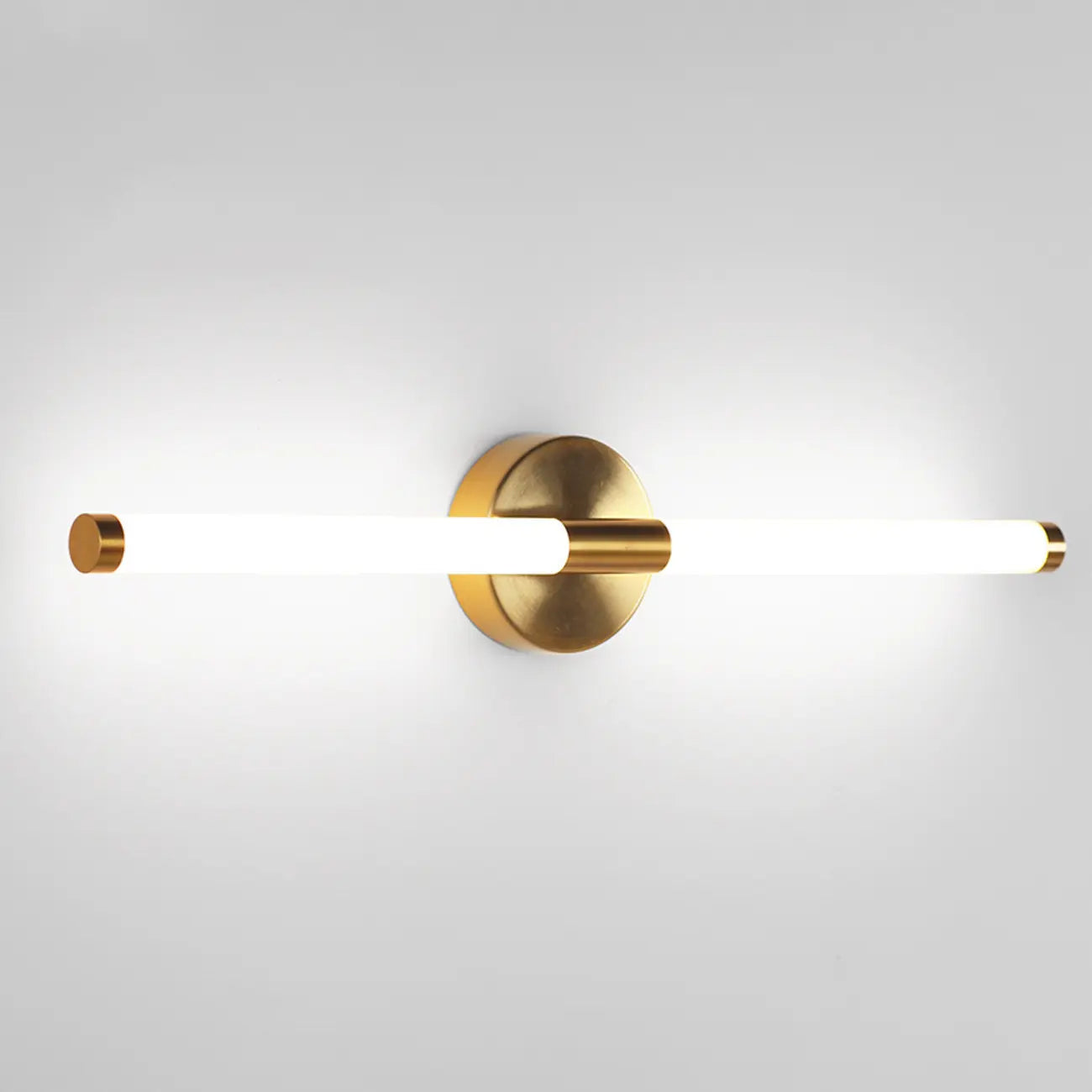 Minimalist Dimmable Gold Tube Vanity Light for Bathroom