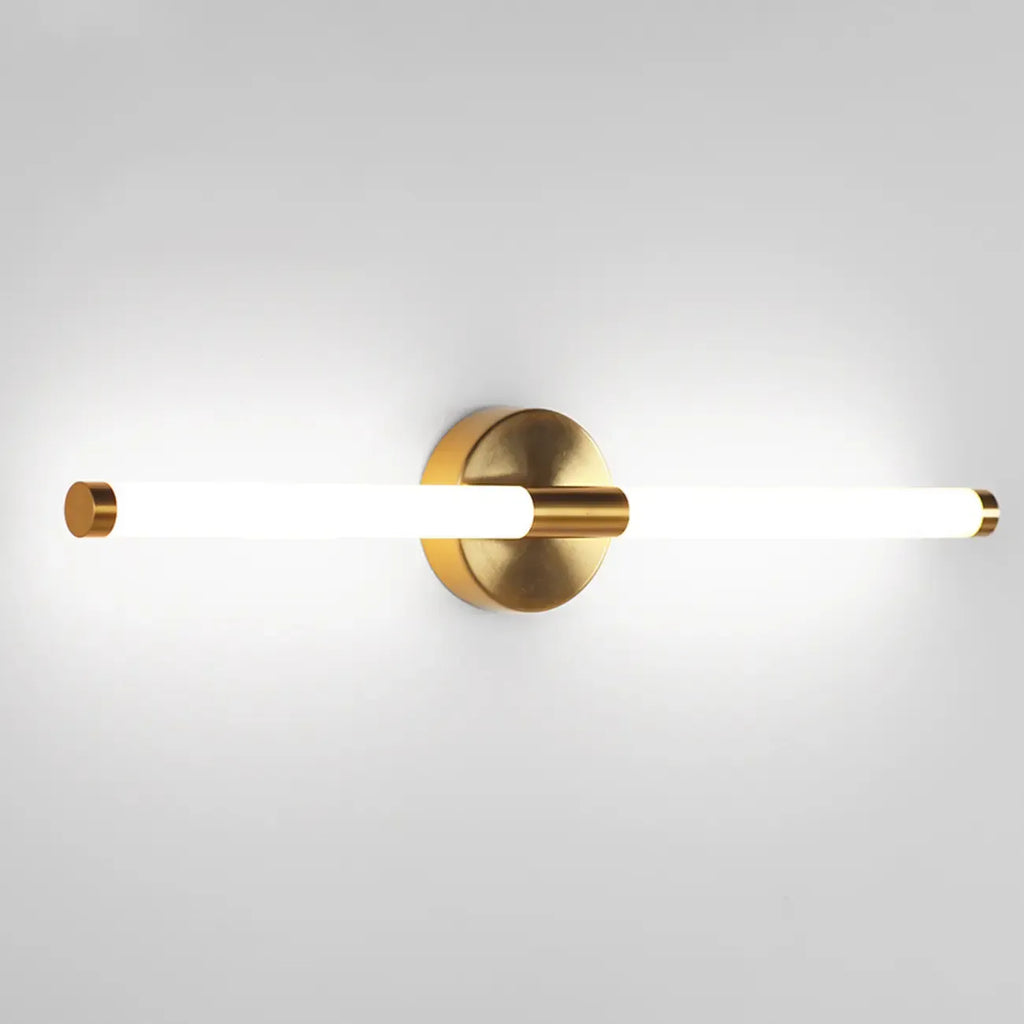 Minimalist Dimmable Gold Tube Vanity Light for Bathroom