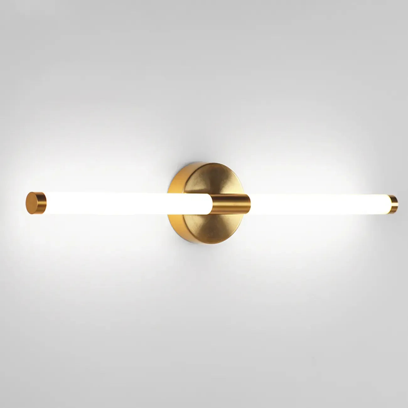 Minimalist Dimmable Gold Tube Vanity Light for Bathroom