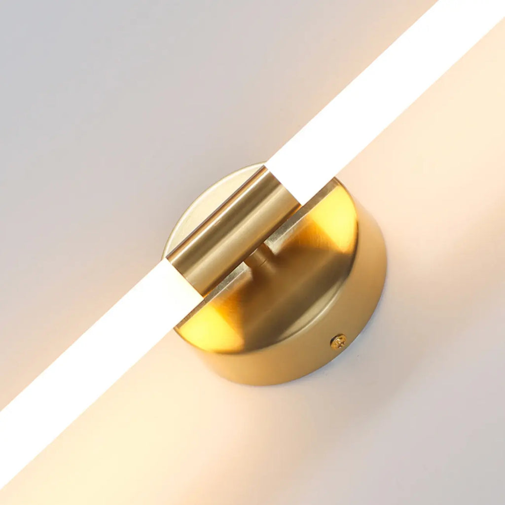 Minimalist Dimmable Gold Tube Vanity Light for Bathroom