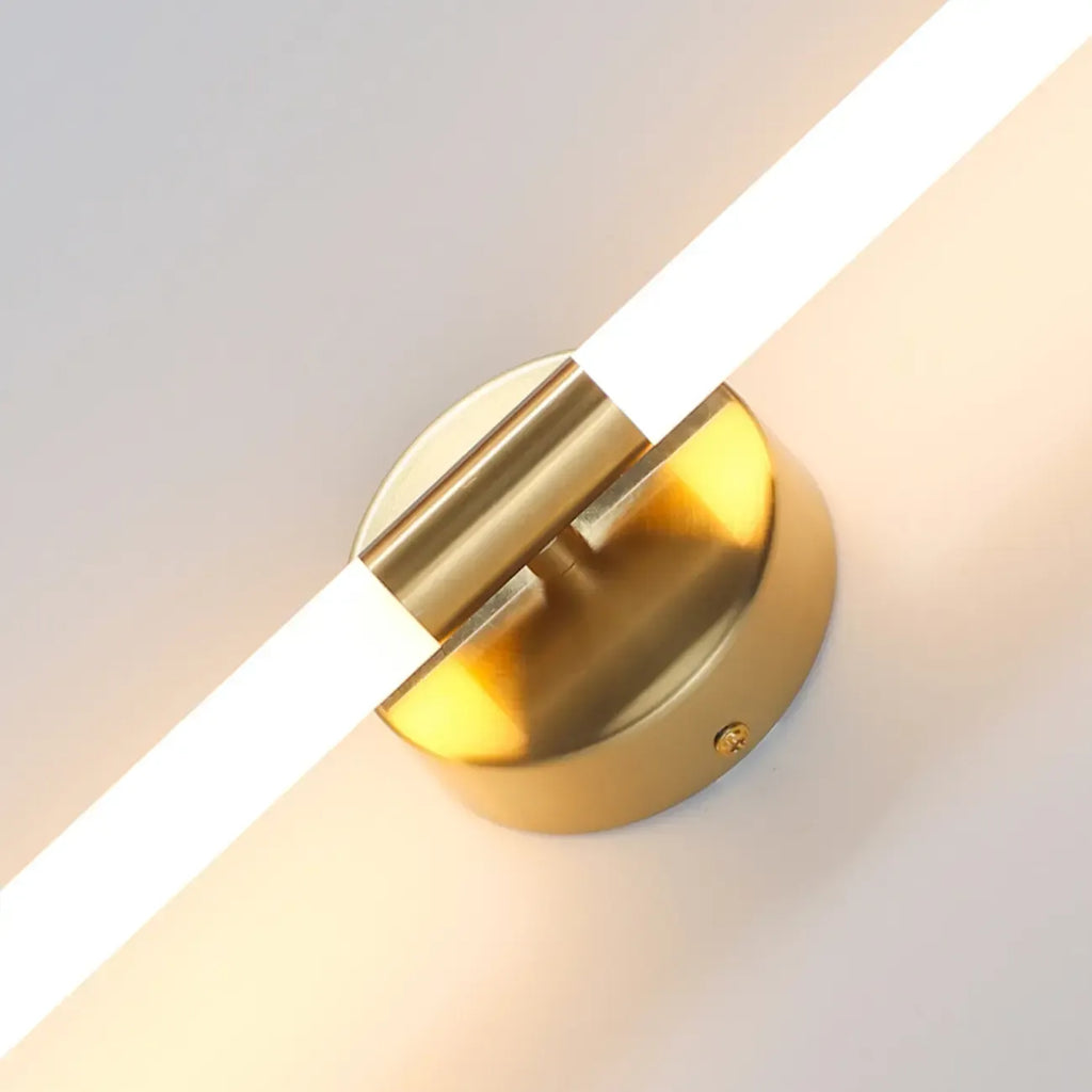 Minimalist Dimmable Gold Tube Vanity Light for Bathroom