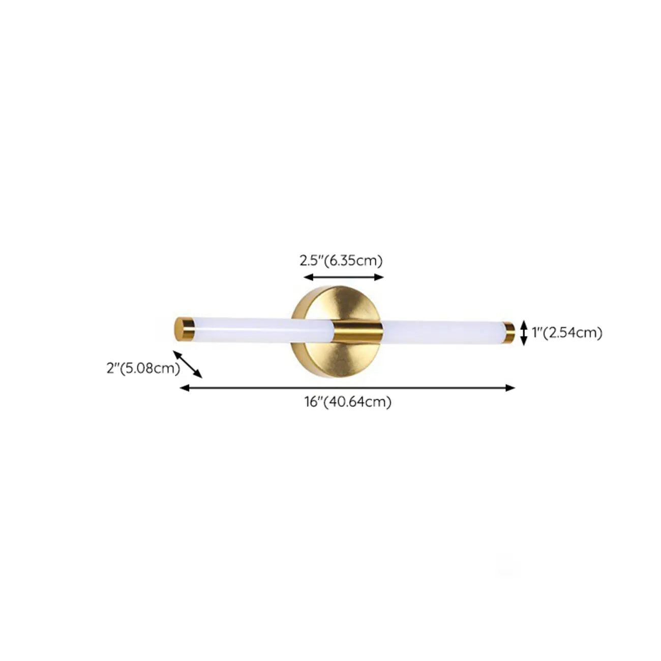 Minimalist Dimmable Gold Tube Vanity Light for Bathroom