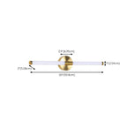 Minimalist Dimmable Gold Tube Vanity Light for Bathroom