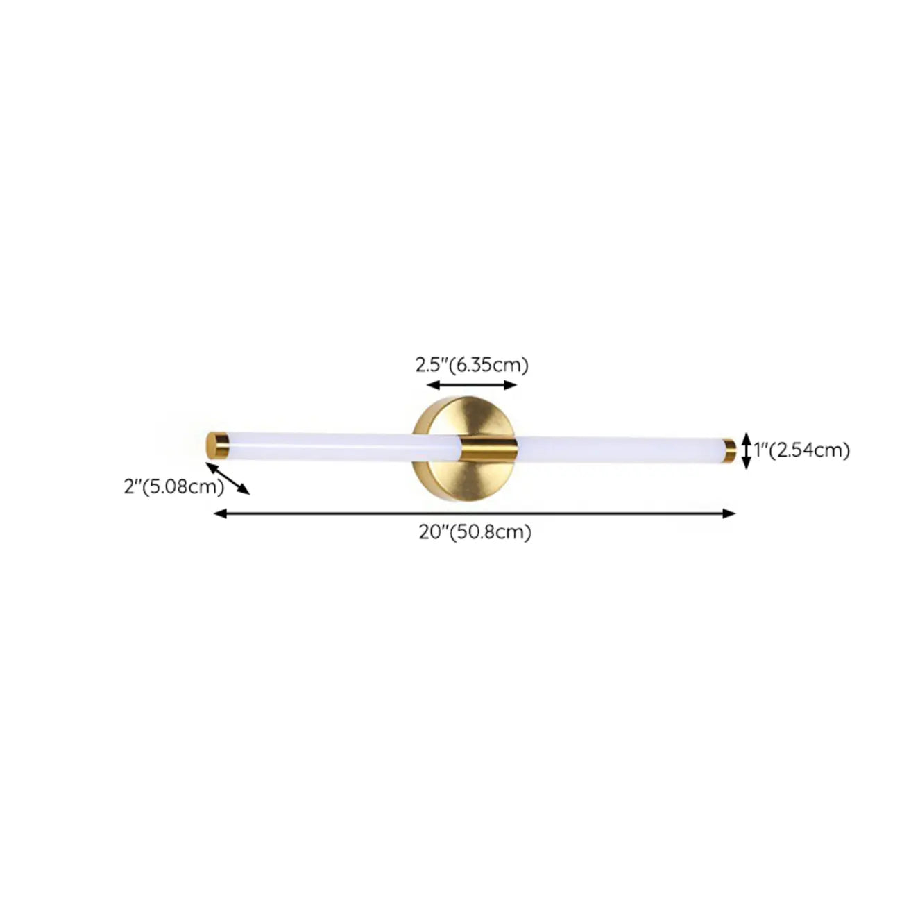Minimalist Dimmable Gold Tube Vanity Light for Bathroom