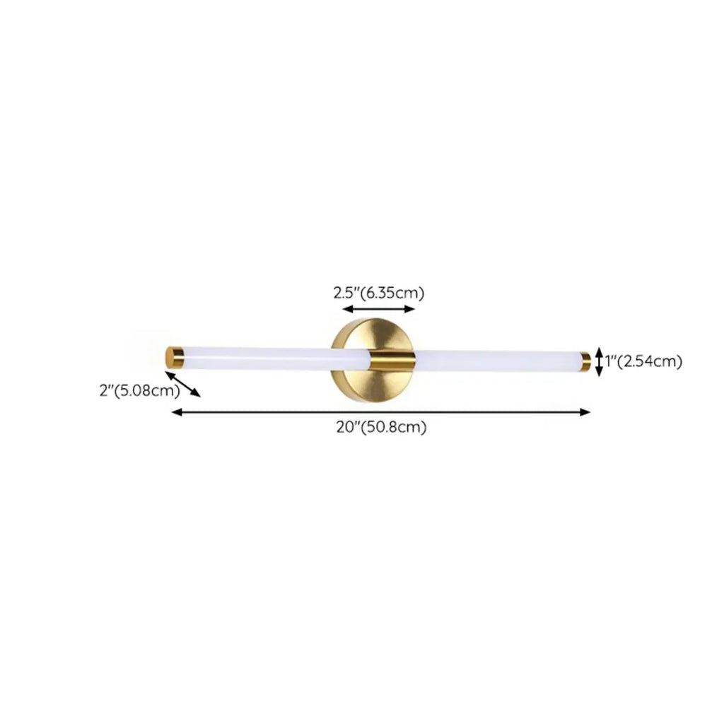 Minimalist Dimmable Gold Tube Vanity Light for Bathroom