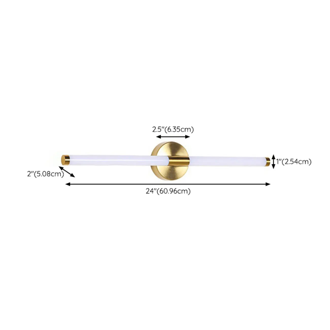 Minimalist Dimmable Gold Tube Vanity Light for Bathroom