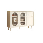 16W Glam Wooden Sideboard with Glass Doors & Cabinets