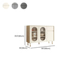 16W Glam Wooden Sideboard with Glass Doors & Cabinets