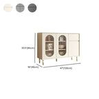 16W Glam Wooden Sideboard with Glass Doors & Cabinets