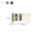 16W Glam Wooden Sideboard with Glass Doors & Cabinets