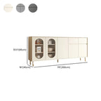 16W Glam Wooden Sideboard with Glass Doors & Cabinets