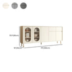16W Glam Wooden Sideboard with Glass Doors & Cabinets