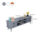 Living Room Wood Brown-White Cable Management TV Stand