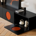 Minimalist Wood 4-Cabinet White TV Stand for Living Room