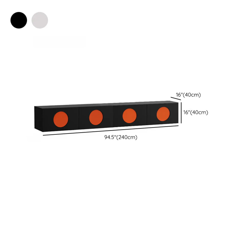 Minimalist Wood 4-Cabinet White TV Stand for Living Room