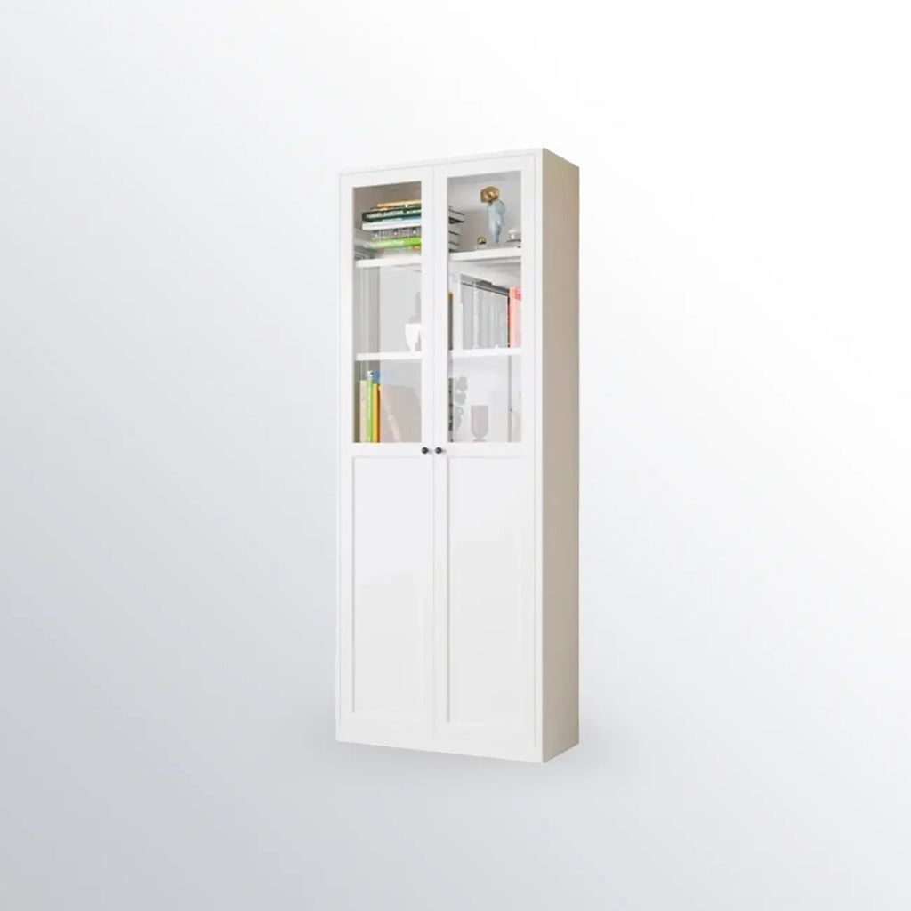 79'' White Alloy Rectangle Storage Cabinet with Exterior Shelf