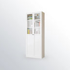 79'' White Alloy Rectangle Storage Cabinet with Exterior Shelf