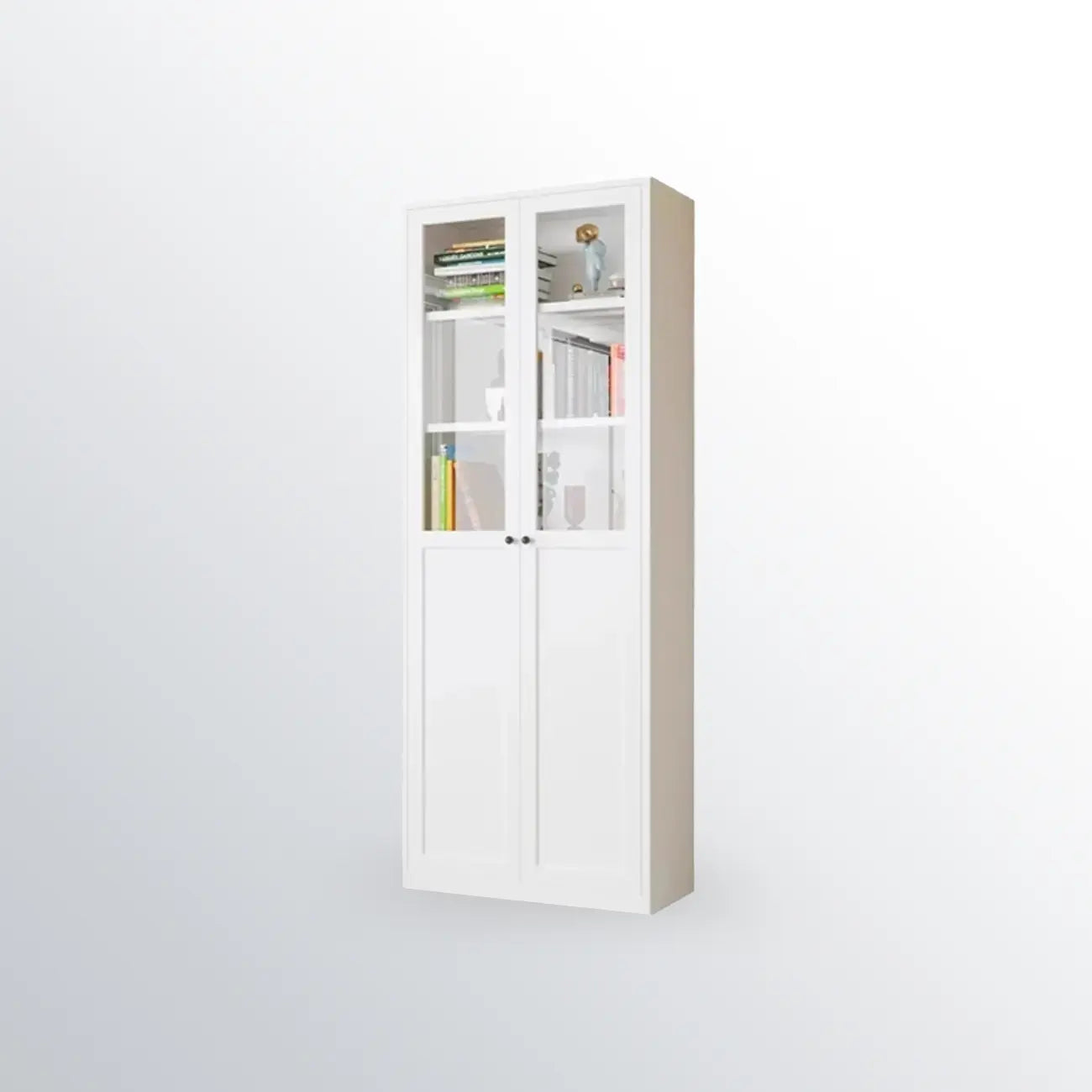 79'' White Alloy Rectangle Storage Cabinet with Exterior Shelf