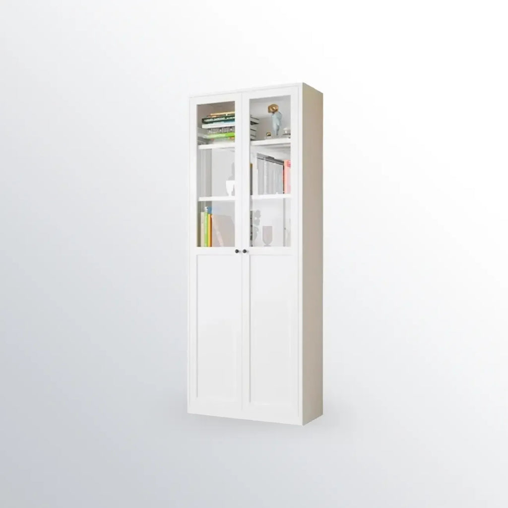 79'' White Alloy Rectangle Storage Cabinet with Exterior Shelf