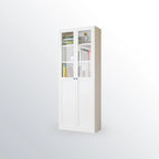 79'' White Alloy Rectangle Storage Cabinet with Exterior Shelf