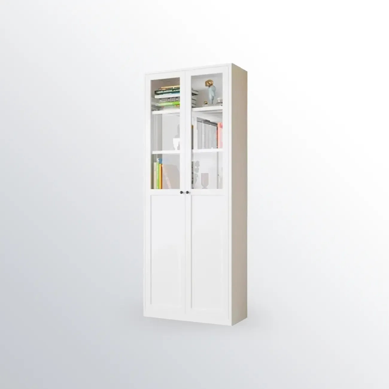 79'' White Alloy Rectangle Storage Cabinet with Exterior Shelf